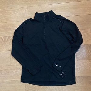 Nike Running Division Black Quarter Zip. Size Large